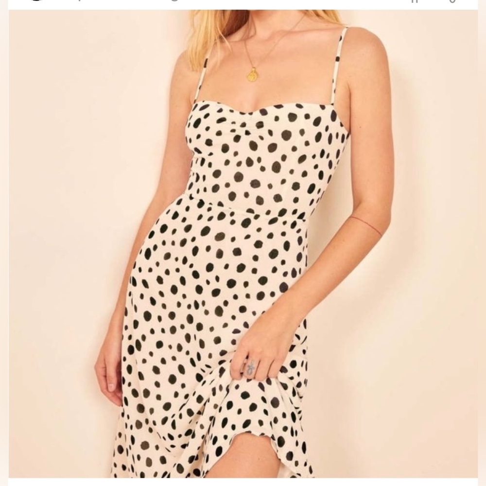 Reformation Odele Dress in Ink Blot size 0 like new!!